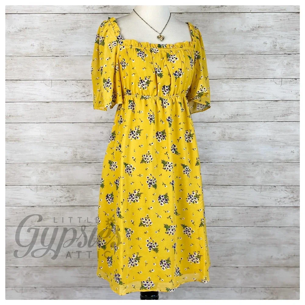 Little Purple Flowers Sunshine Babydoll Dress - Picture 6 of 8